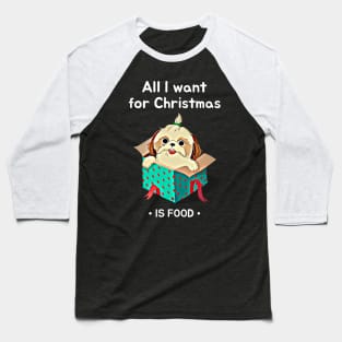 All I want for Christmas is food (puppy package) Baseball T-Shirt